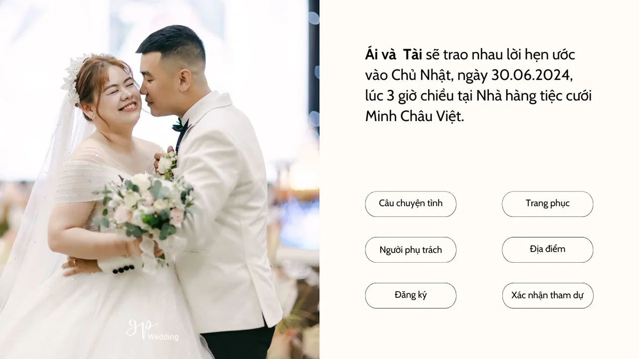 Giới thiệu làm website mời cưới - GP Wedding